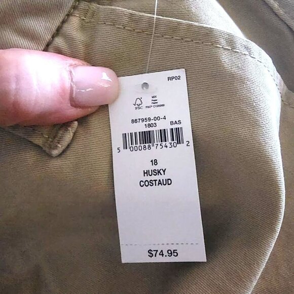 Gap Kids Uniform Twill Shorts Khaki Husky Boys Size 18 - Picture 8 of 11